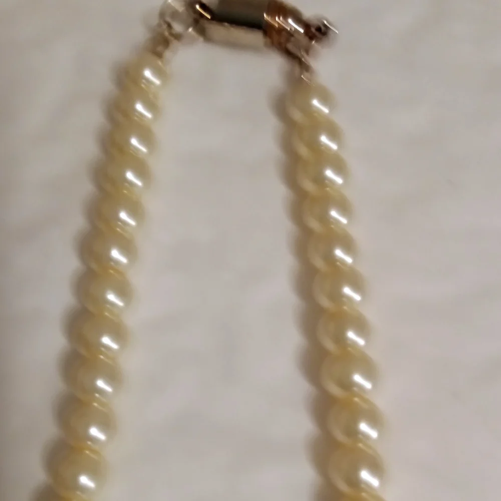 Cream White Pearl Necklace Long Strand Jewelry